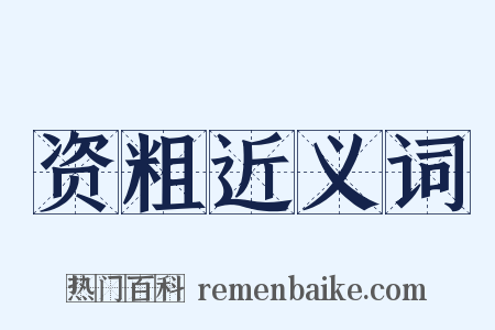 资粗近义词是什么意思的图片